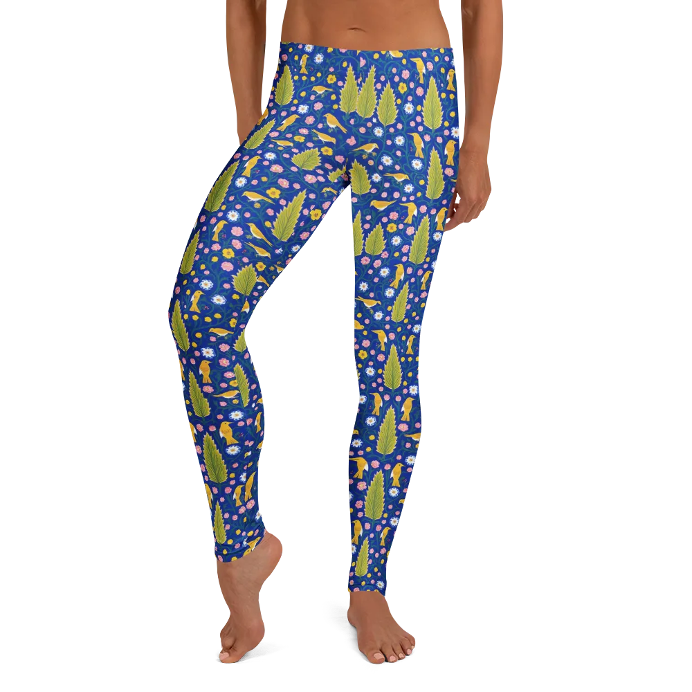 Golden Garden Flight on Leggings — Front