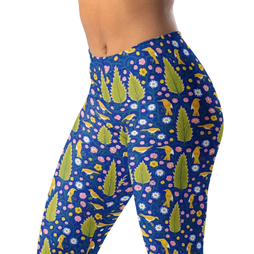 Golden Garden Flight on a Leggings