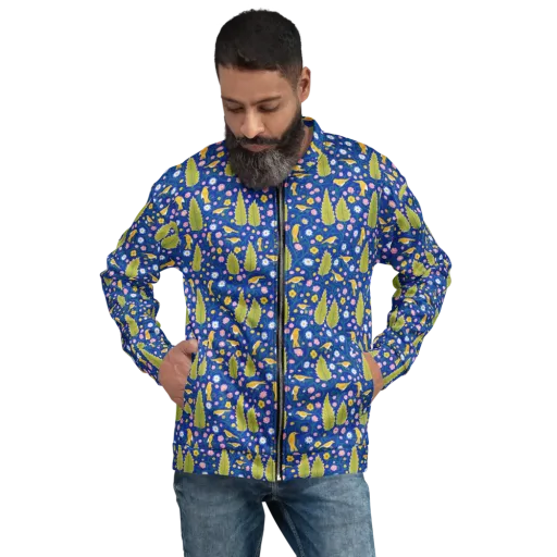 Golden Garden Flight on a Bomber Jacket