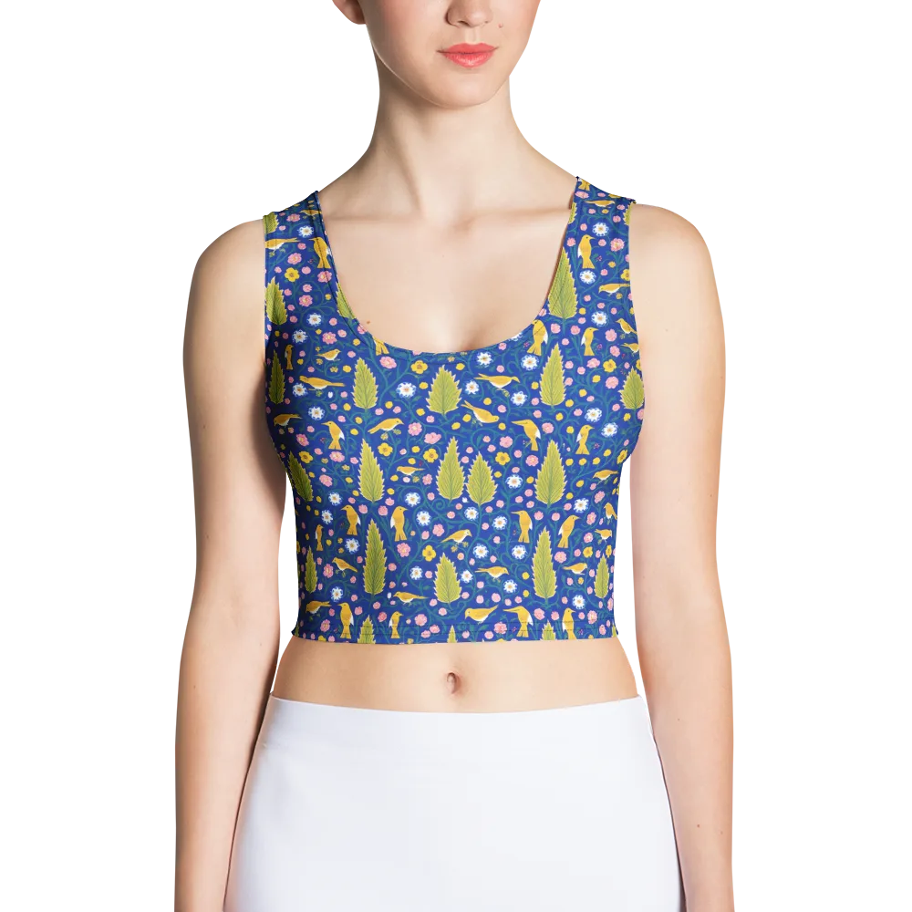 Golden Garden Flight on Crop Top — Front