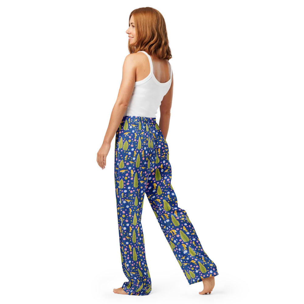 Golden Garden Flight on Women's Pajama Pants — Back