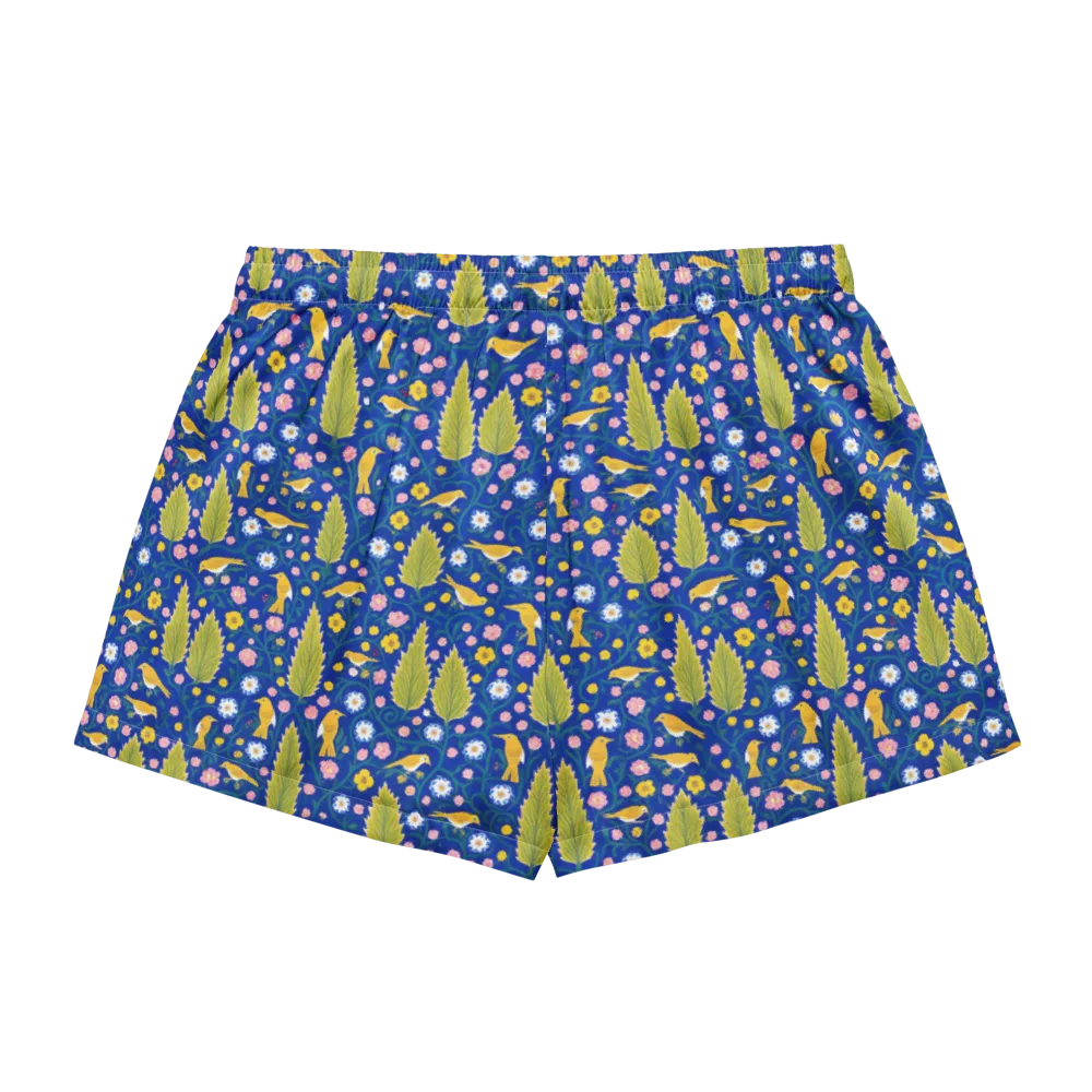 Golden Garden Flight on Women's Pajama Shorts — Back