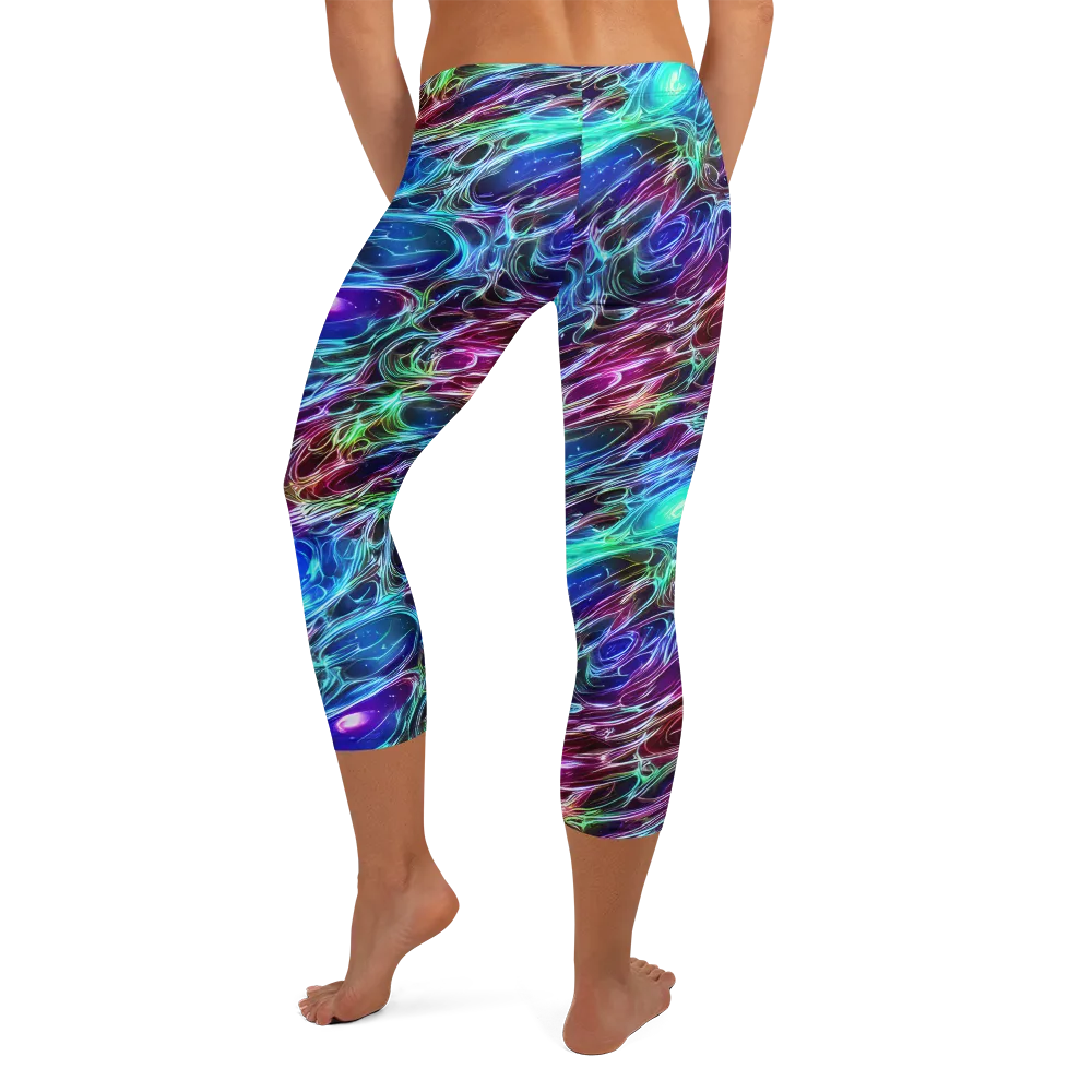 Electric Tides on Capri Leggings — Back