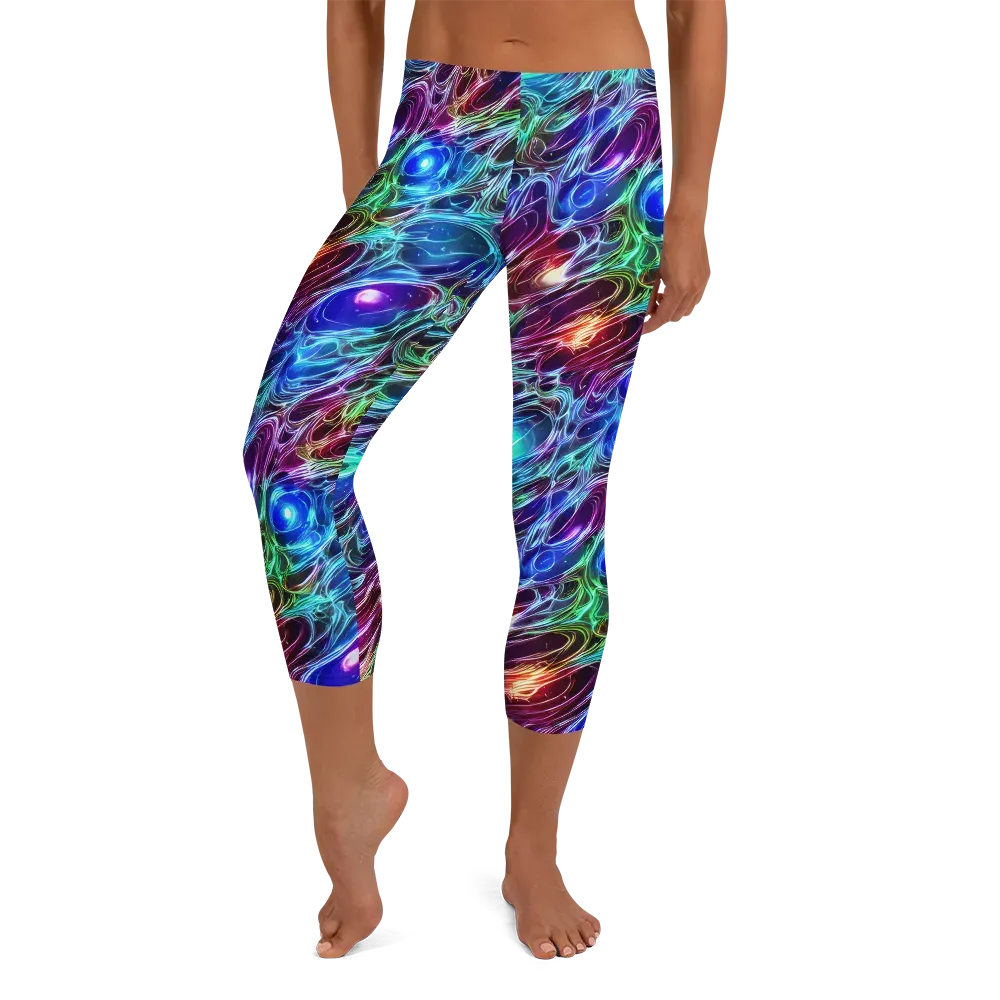 Electric Tides on Capri Leggings — Front
