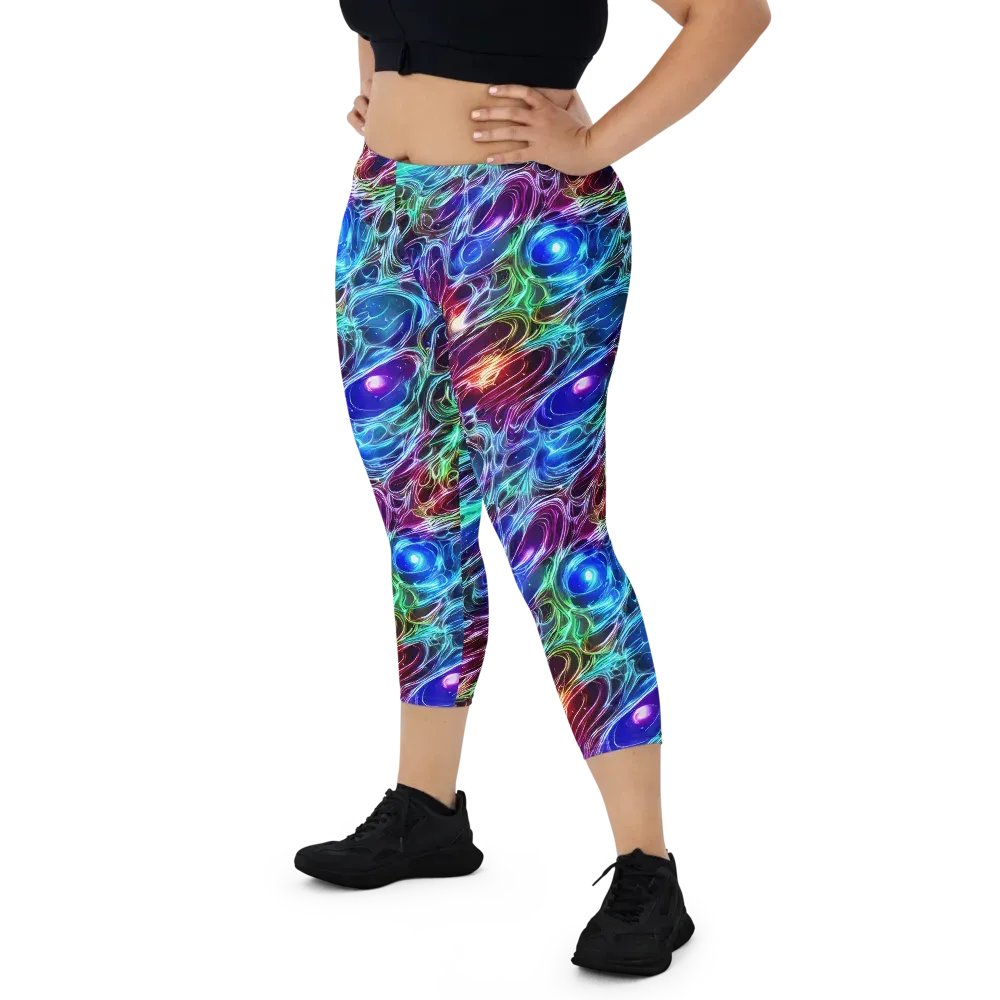 Electric Tides on Capri Leggings — Front