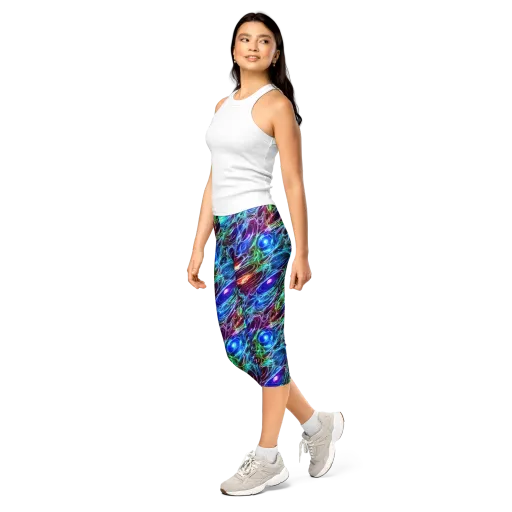 Electric Tides on a Capri Leggings