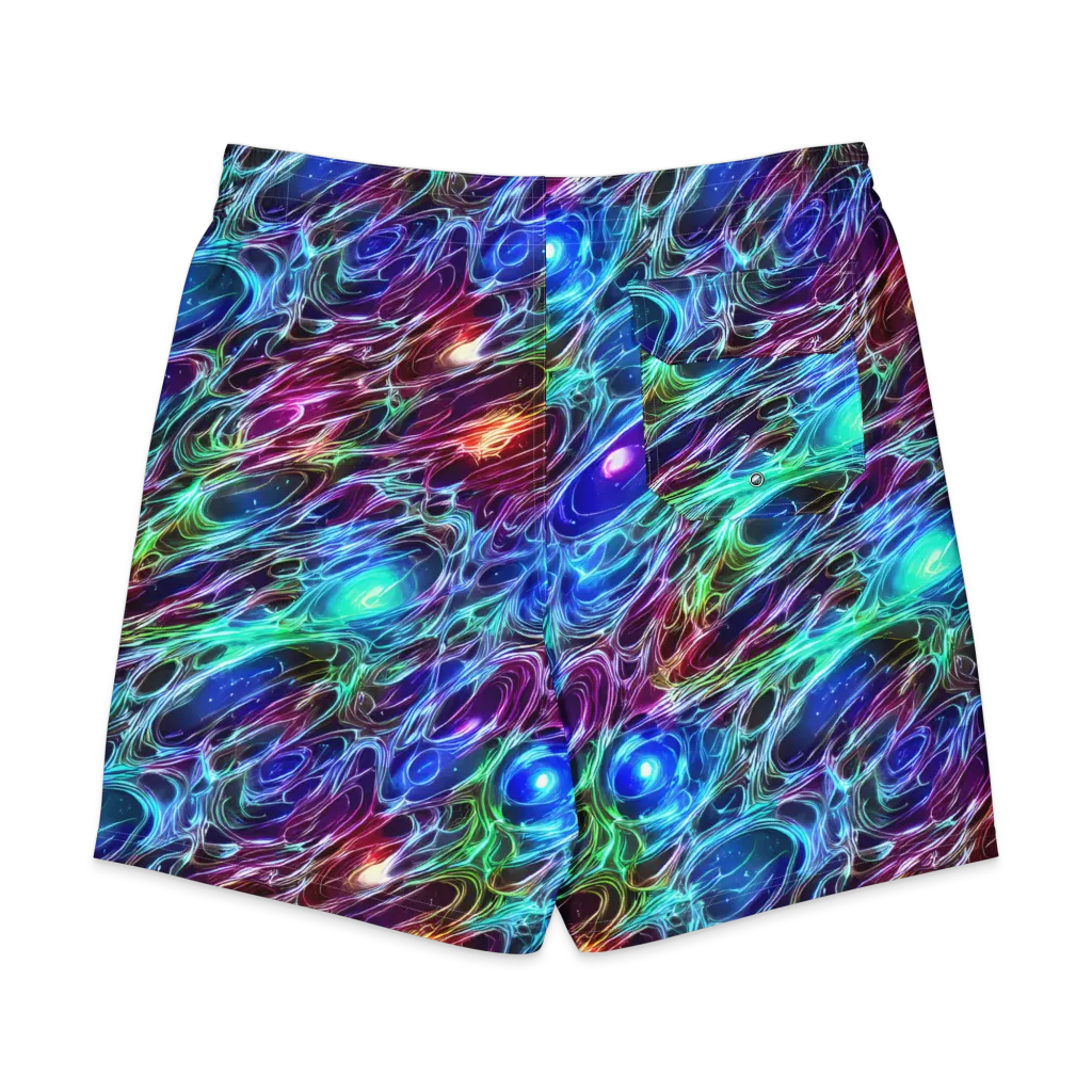 Electric Tides on Men's Board Shorts — Back