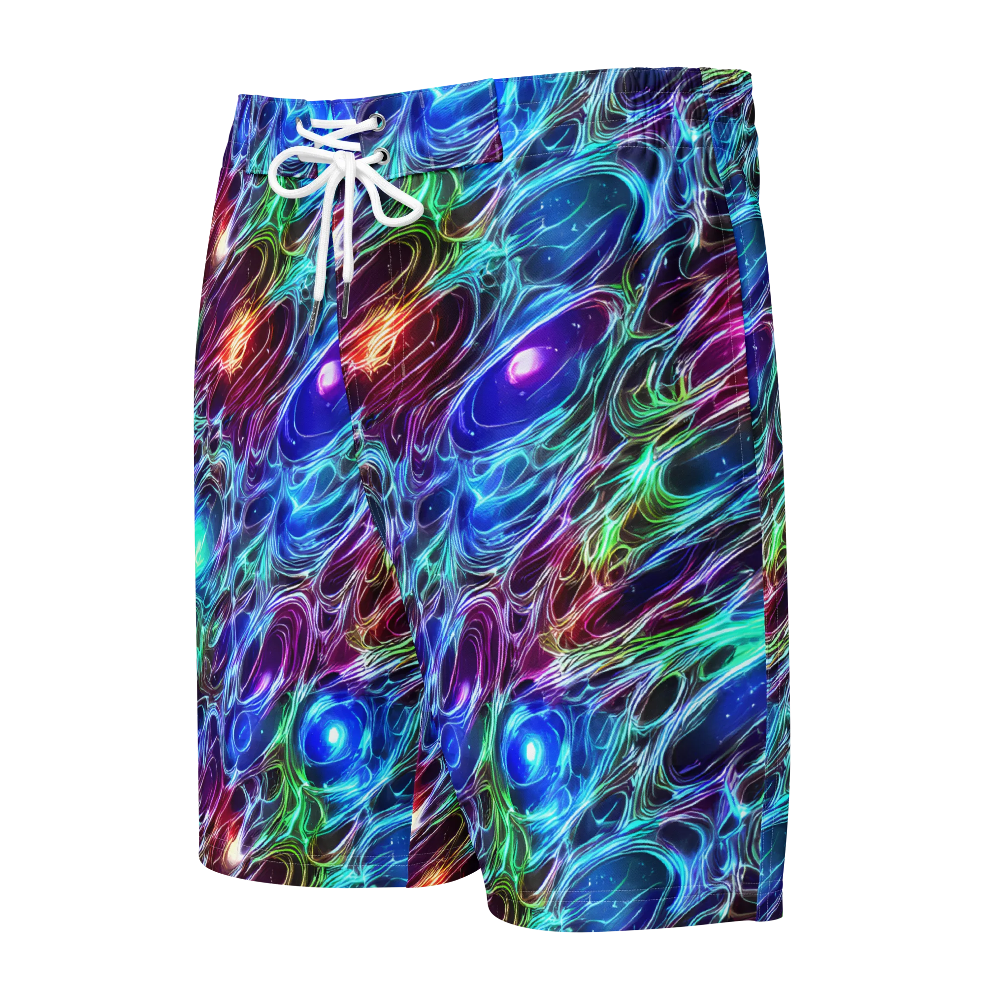 Electric Tides on Men's Board Shorts — Front