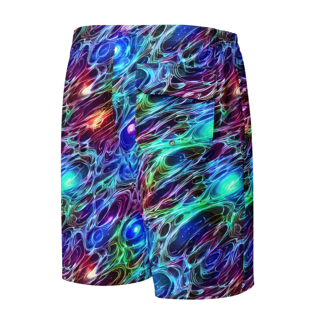 Electric Tides on Men's Board Shorts — Back