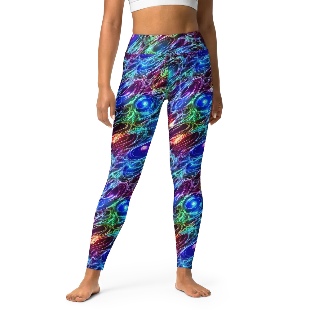 Electric Tides on Yoga Leggings — Front