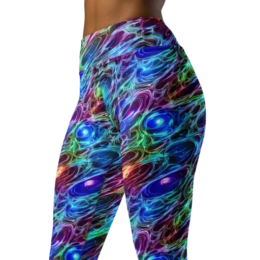 Electric Tides on a Yoga Leggings
