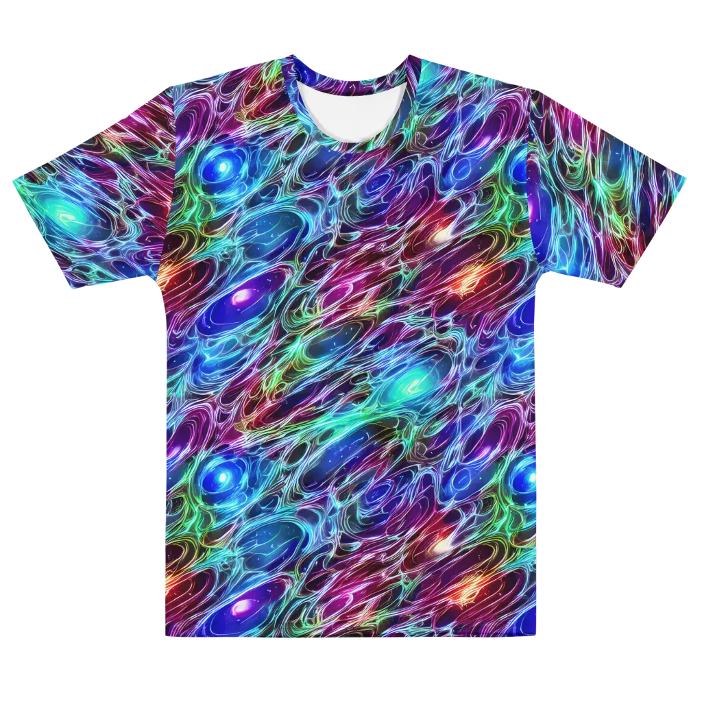 Electric Tides on Men's Cotton Crew Neck T-Shirt — Front
