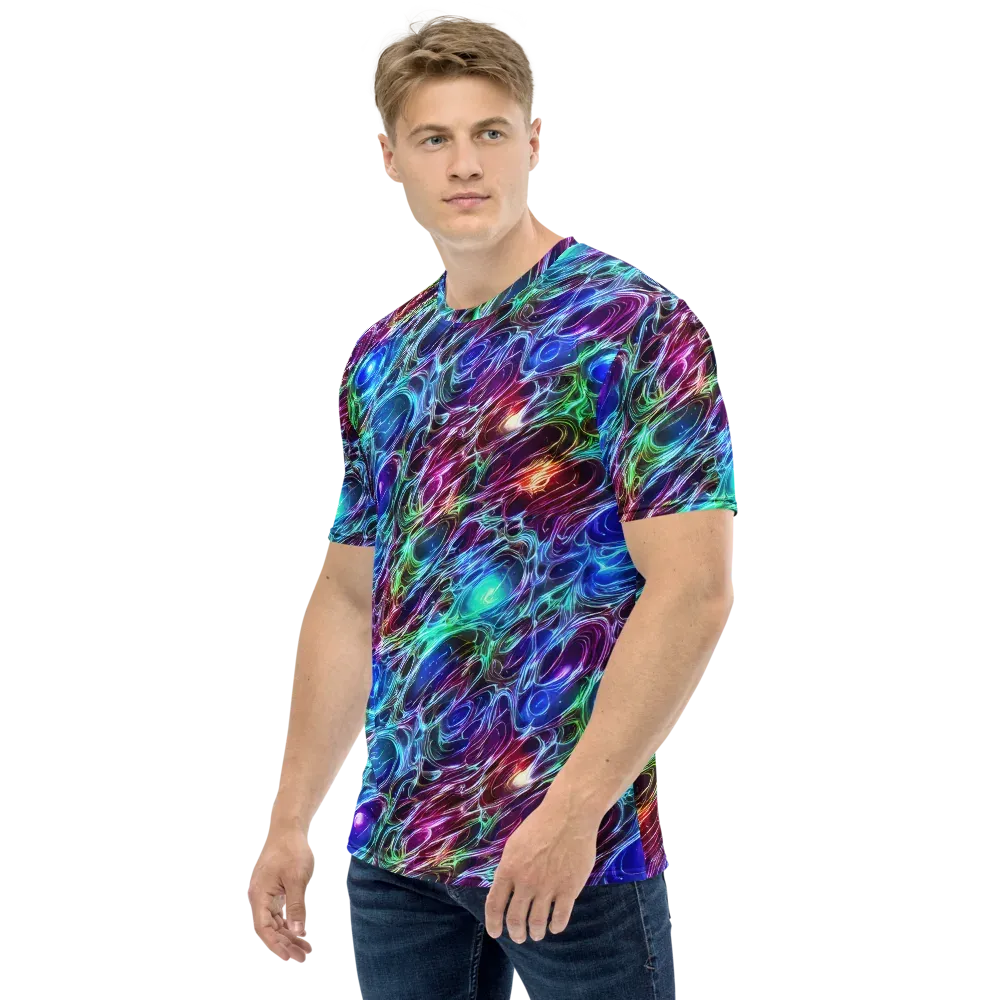 Electric Tides on Men's Crew Neck T-Shirt — Left