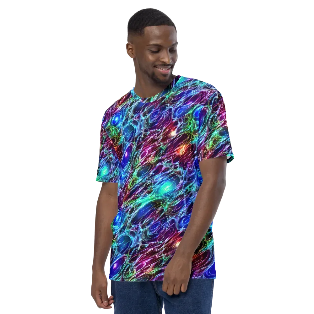 Electric Tides on Men's Crew Neck T-Shirt — Left