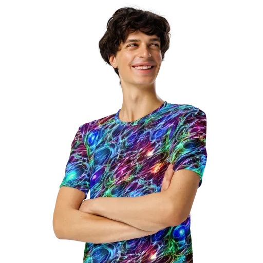 Electric Tides on a Men's Crew Neck T-Shirt