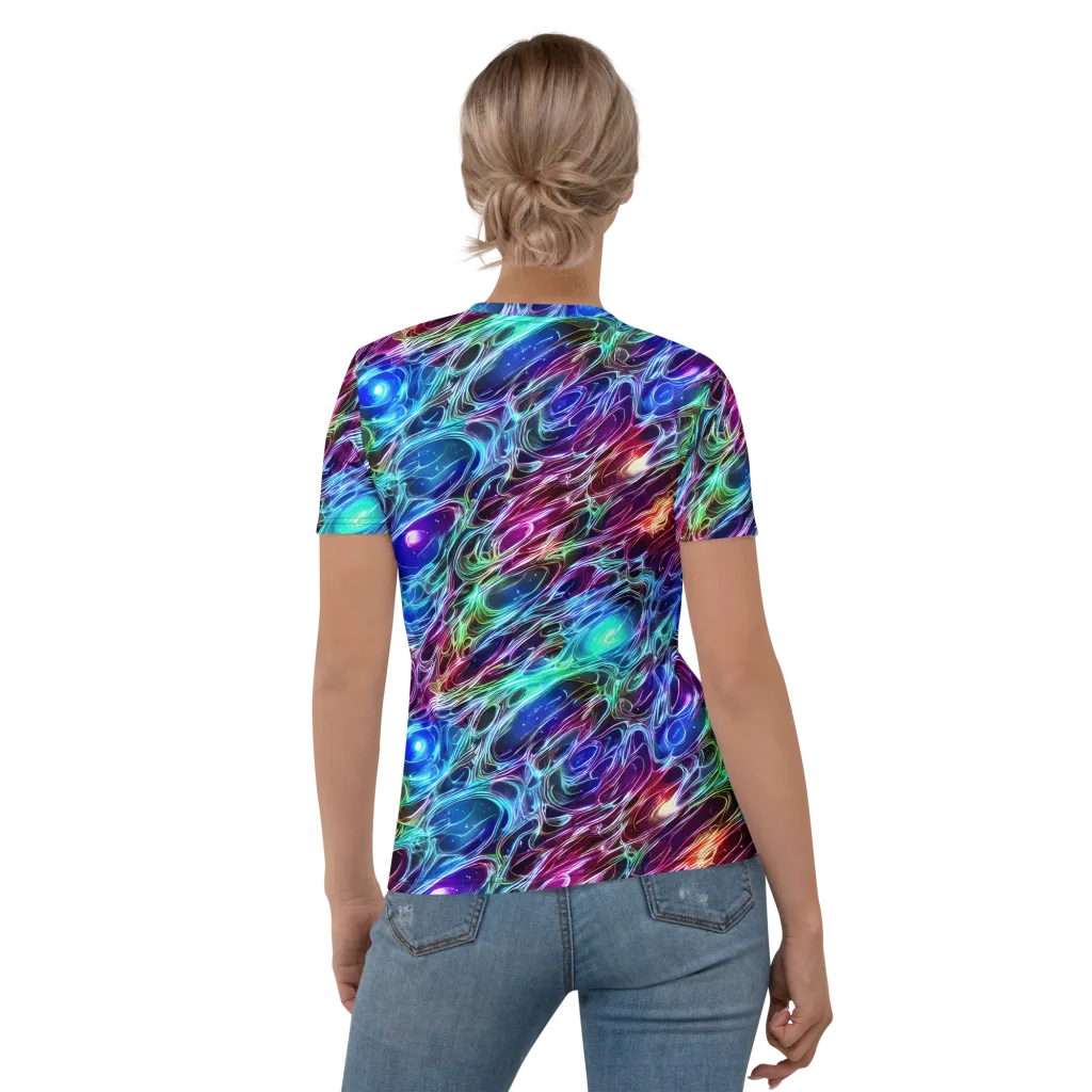 Electric Tides on Women's Crew Neck T-Shirt — Back