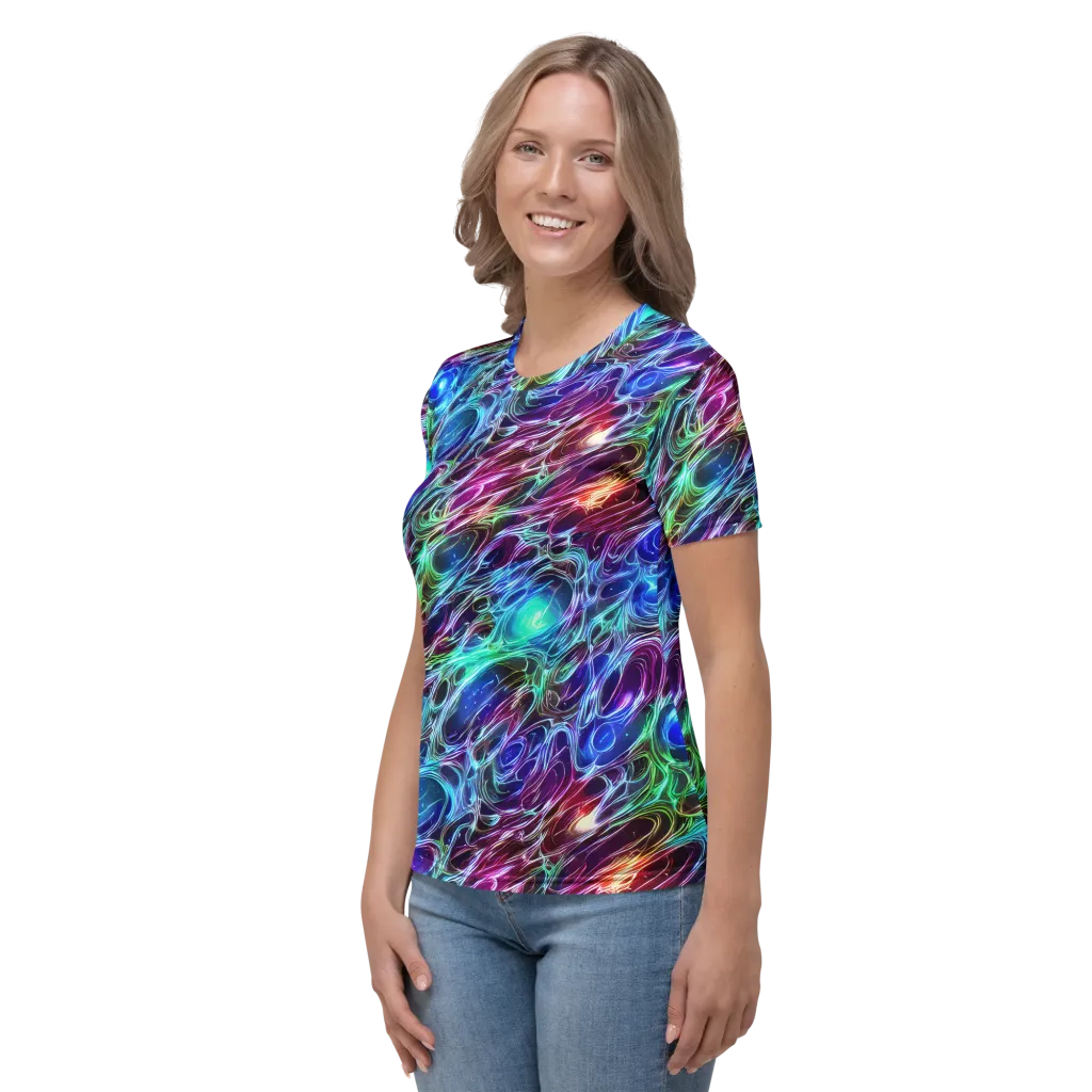 Electric Tides on Women's Crew Neck T-Shirt — Left