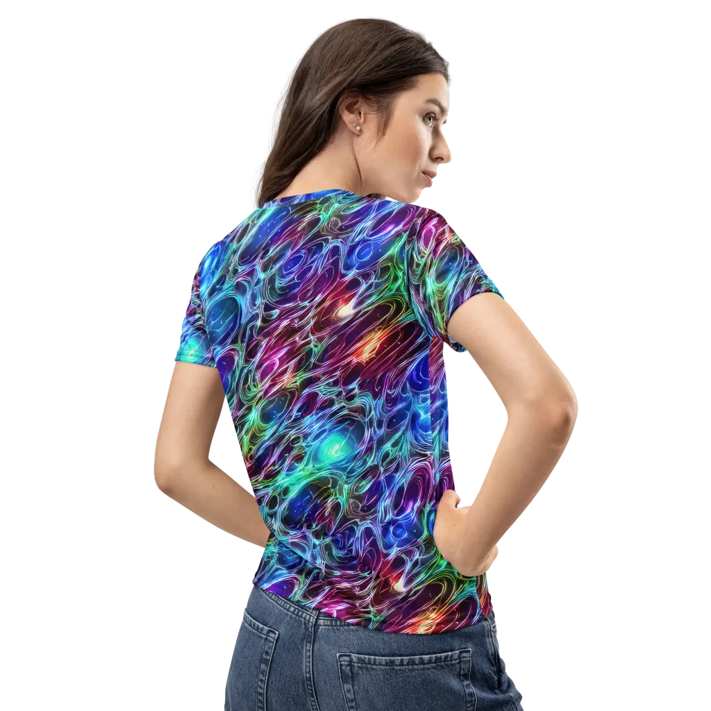 Electric Tides on Women's Crew Neck T-Shirt — Back