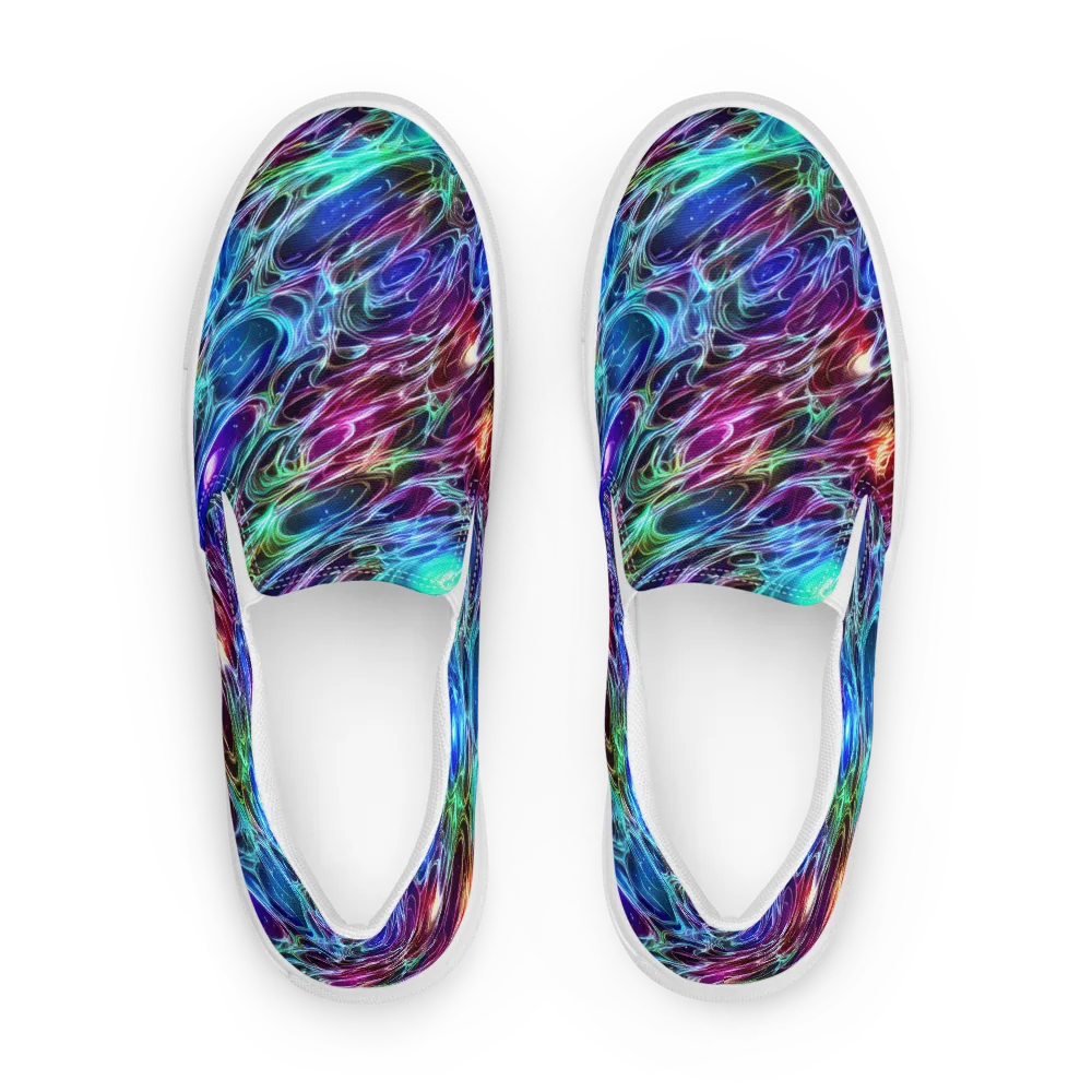 Electric Tides on Men's Slip-On Canvas Shoes — Front
