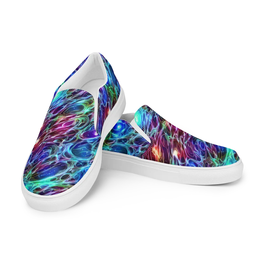 Electric Tides on Men's Slip-On Canvas Shoes — Left Front