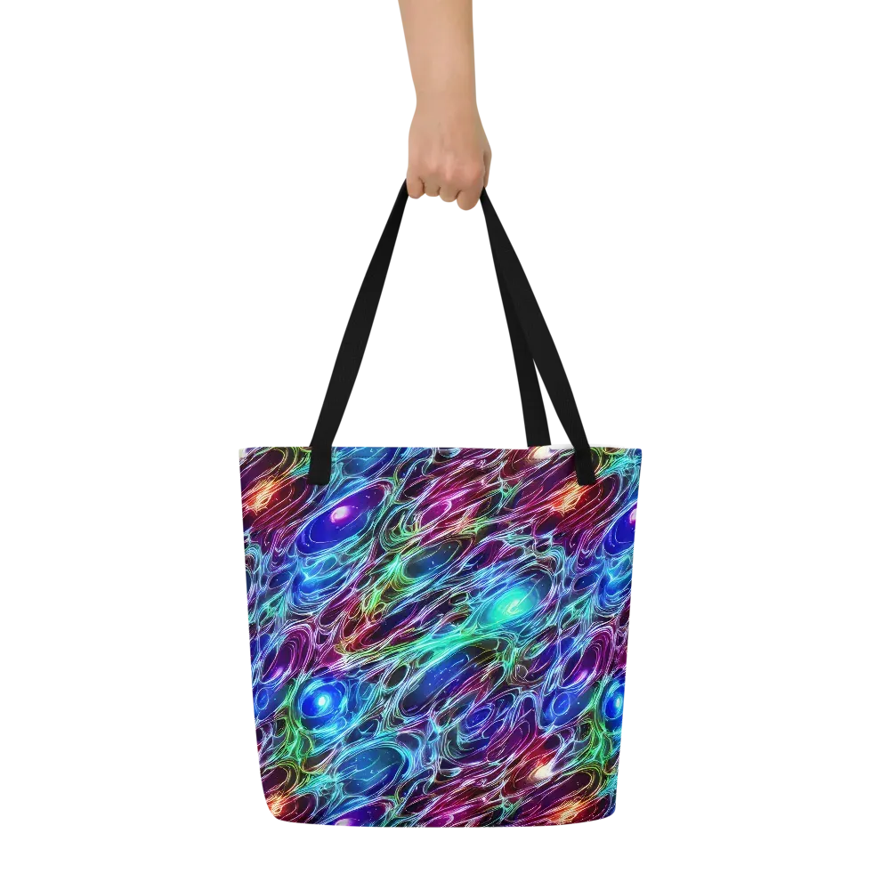 Electric Tides on Large Tote Bag W/ Pocket — Front