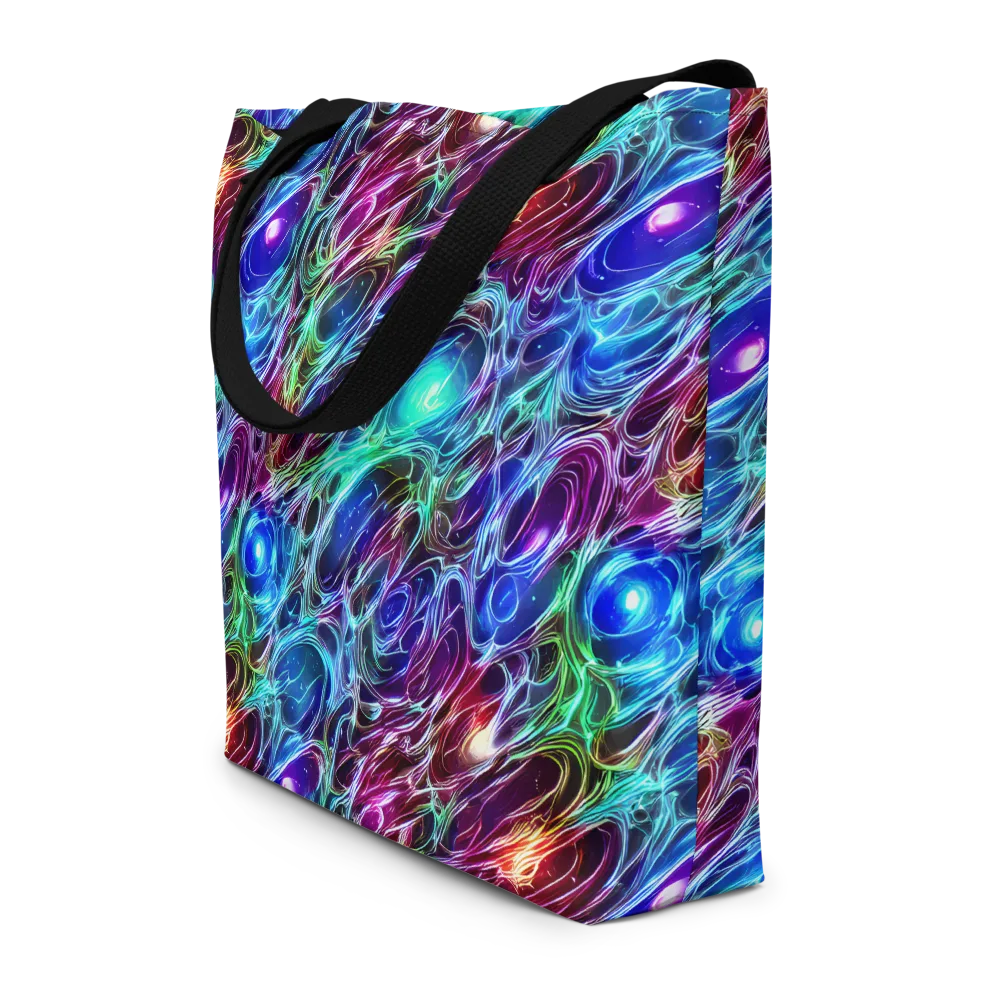 Electric Tides on Large Tote Bag W/ Pocket — Front