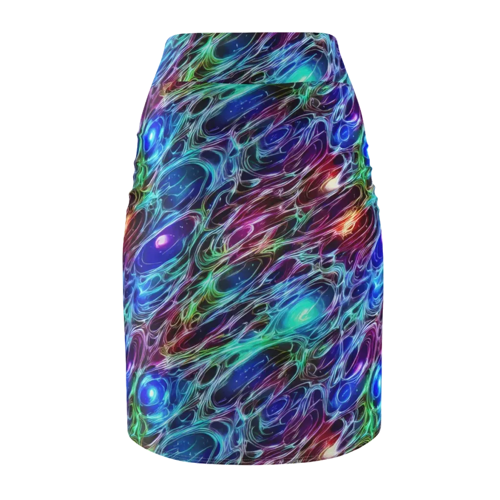 Electric Tides on Pencil Skirt — Back