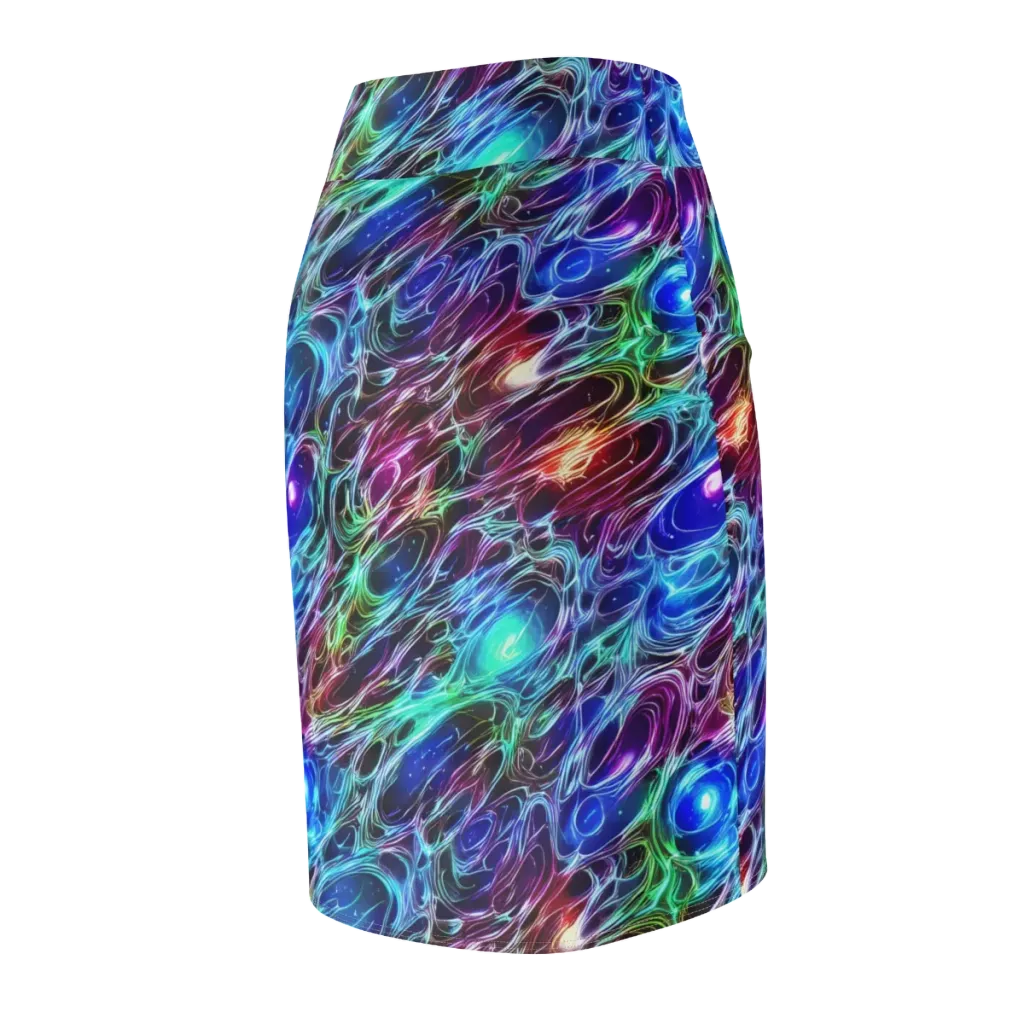 Electric Tides on Pencil Skirt — Back Side