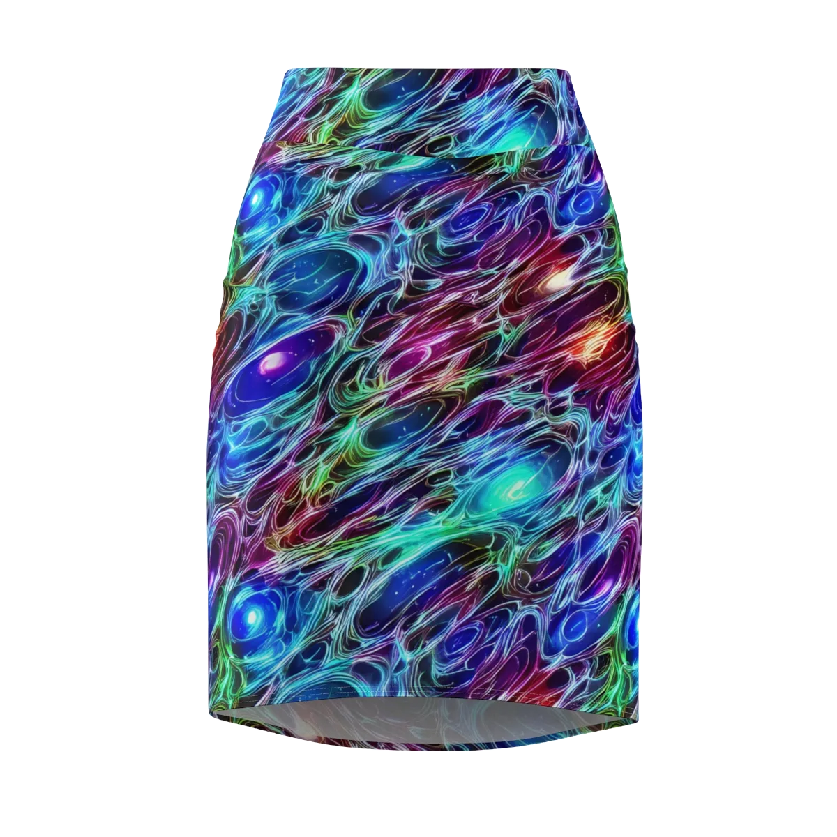 Electric Tides on Pencil Skirt — Front
