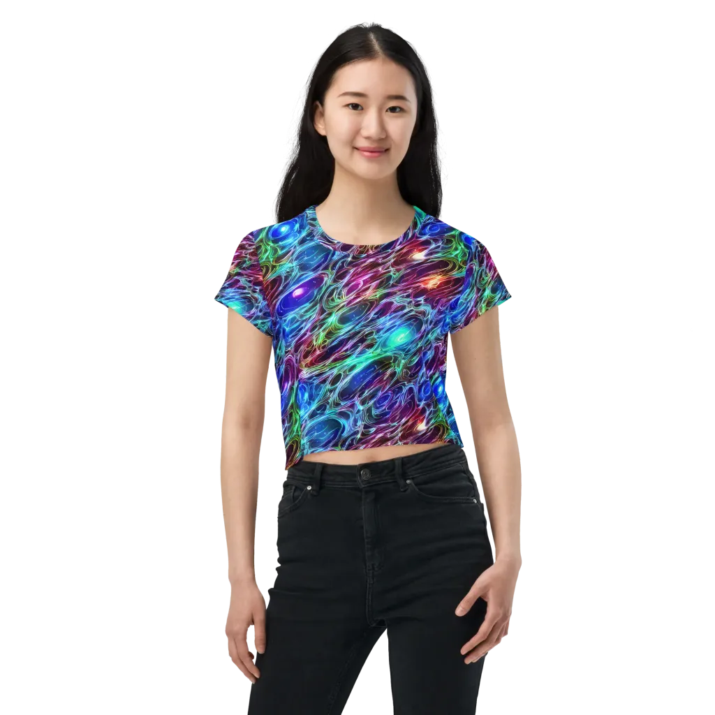 Electric Tides on Crop Tee — Front