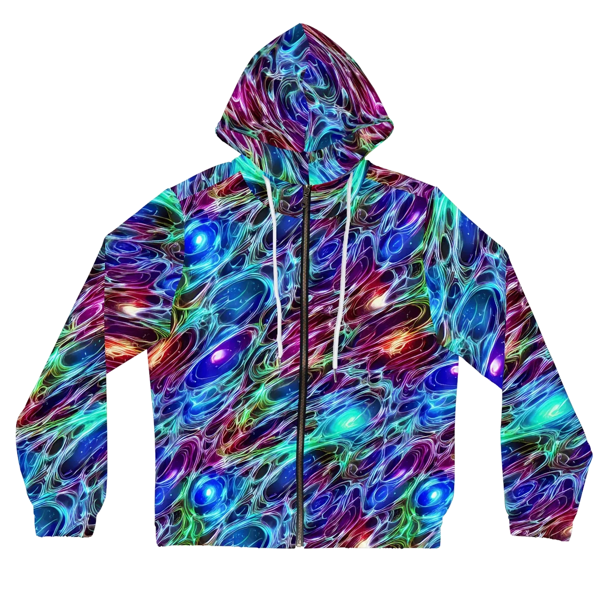 Electric Tides on Women's Full-Zip Hoodie — Front