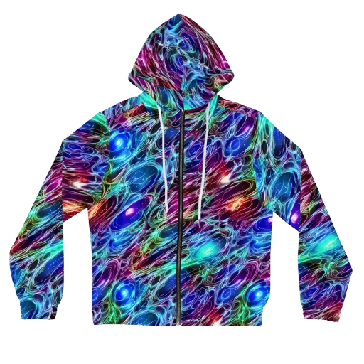 Electric Tides on a Women's Full-Zip Hoodie