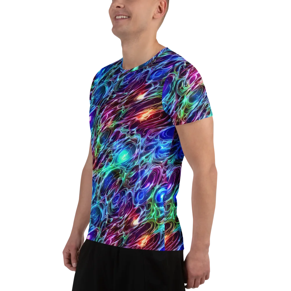 Electric Tides on Men's Athletic T-Shirt — Left