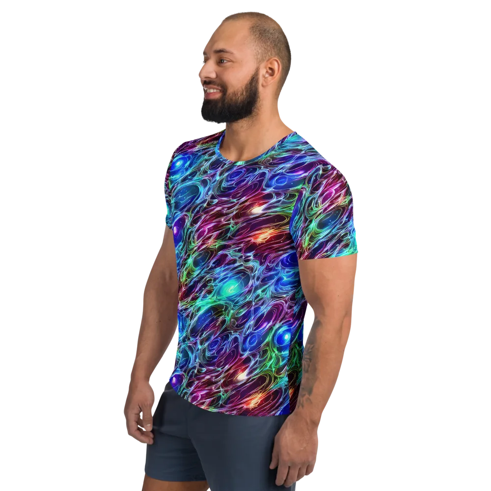 Electric Tides on Men's Athletic T-Shirt — Left