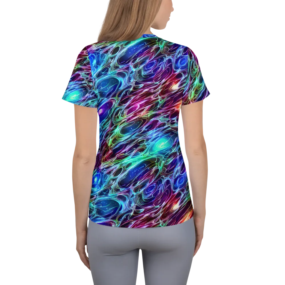 Electric Tides on Women's Athletic T-Shirt — Back