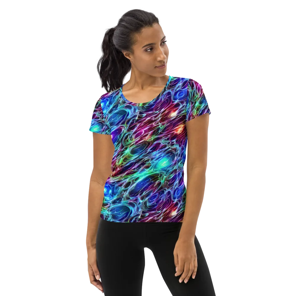 Electric Tides on Women's Athletic T-Shirt — Front