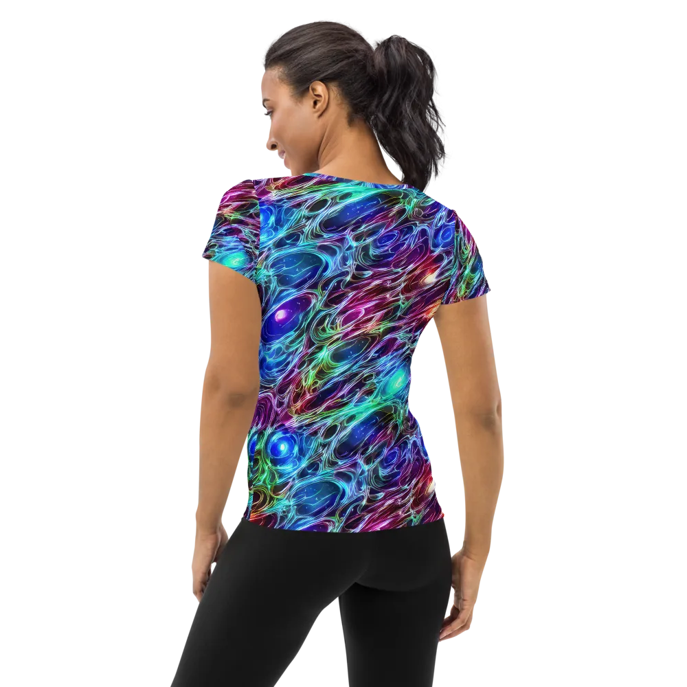 Electric Tides on Women's Athletic T-Shirt — Back