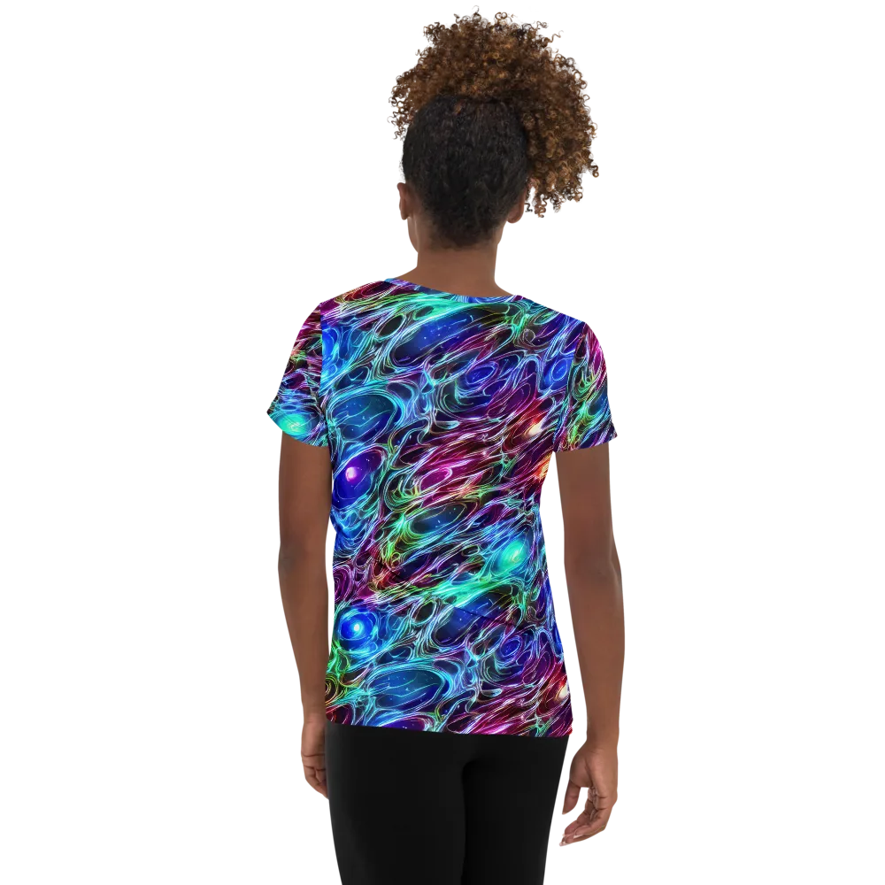 Electric Tides on Women's Athletic T-Shirt — Back