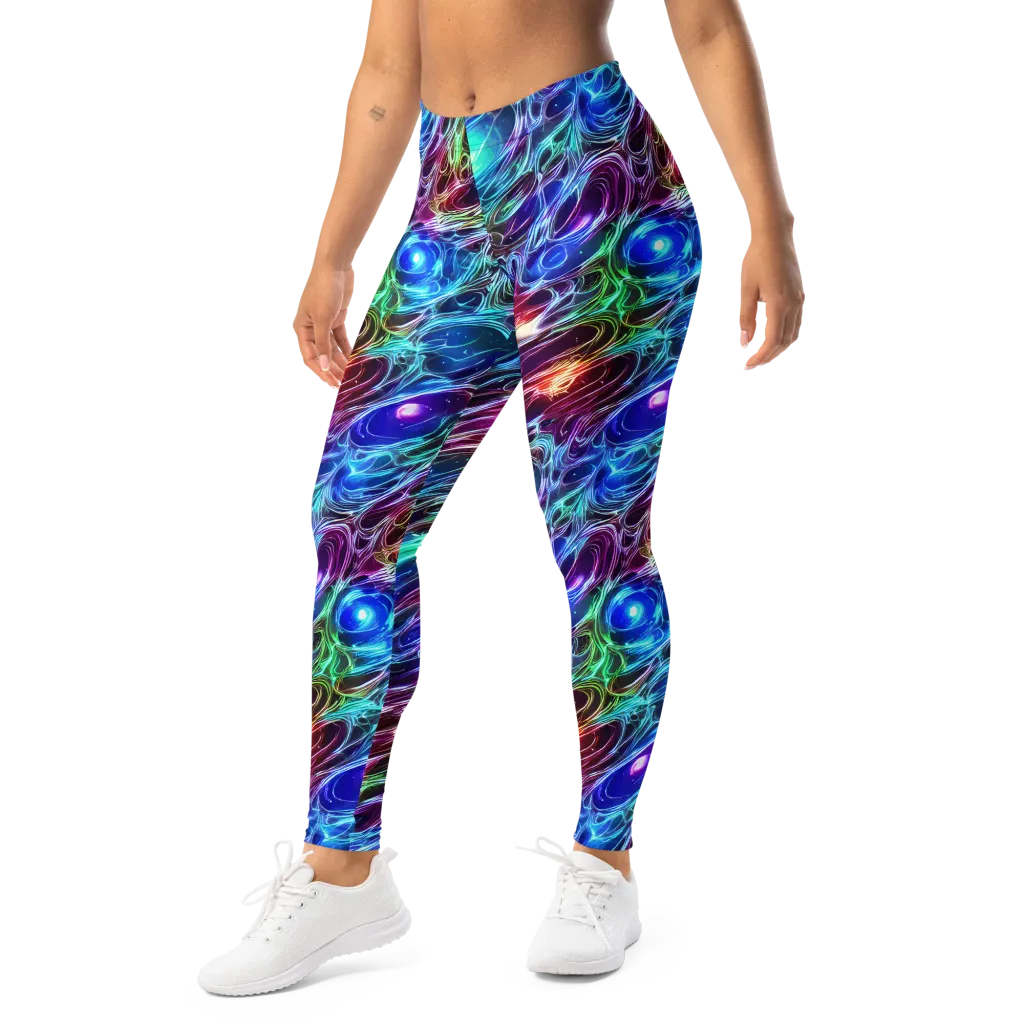 Electric Tides on Leggings — Left Front