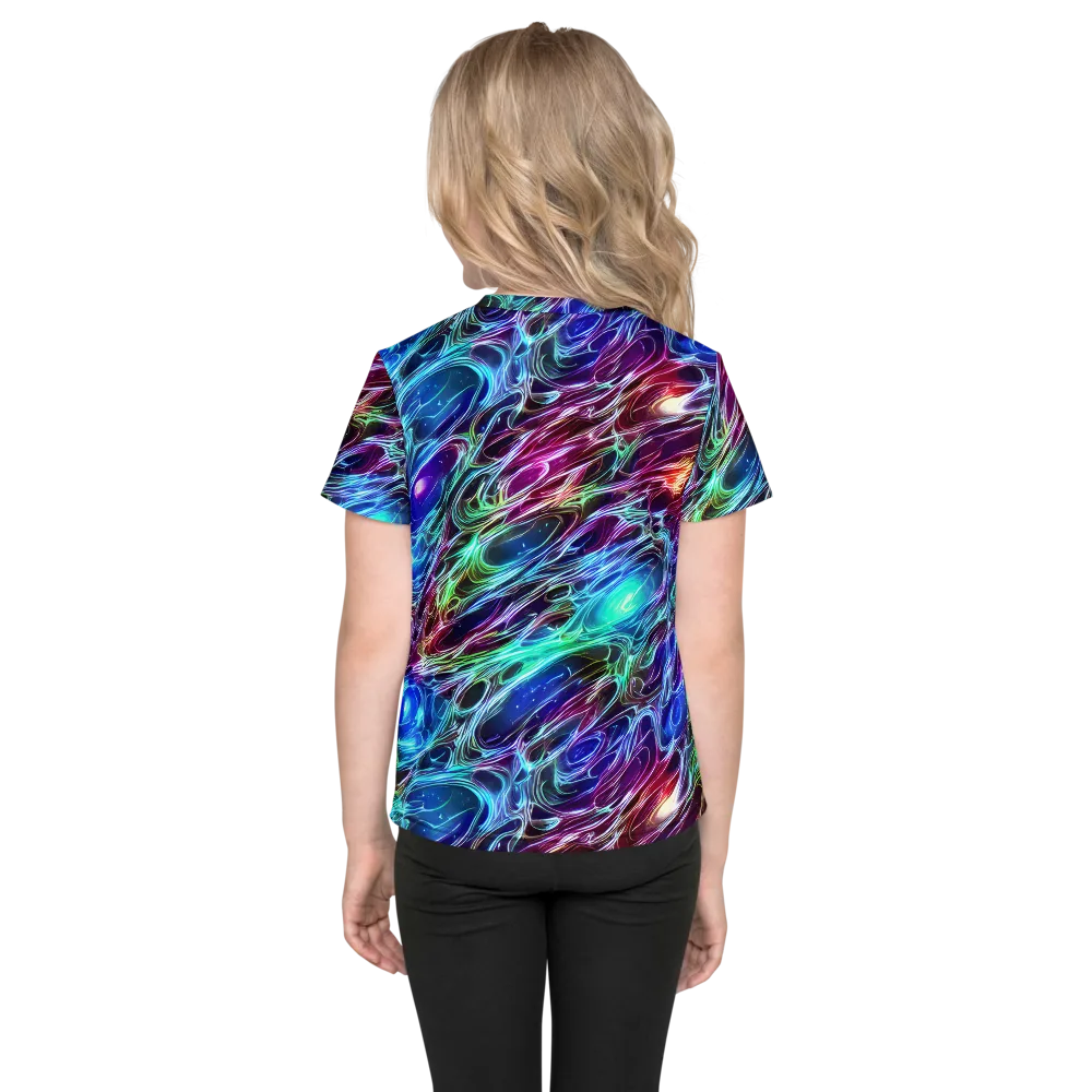 Electric Tides on Kids Crew Neck T-Shirt — Back