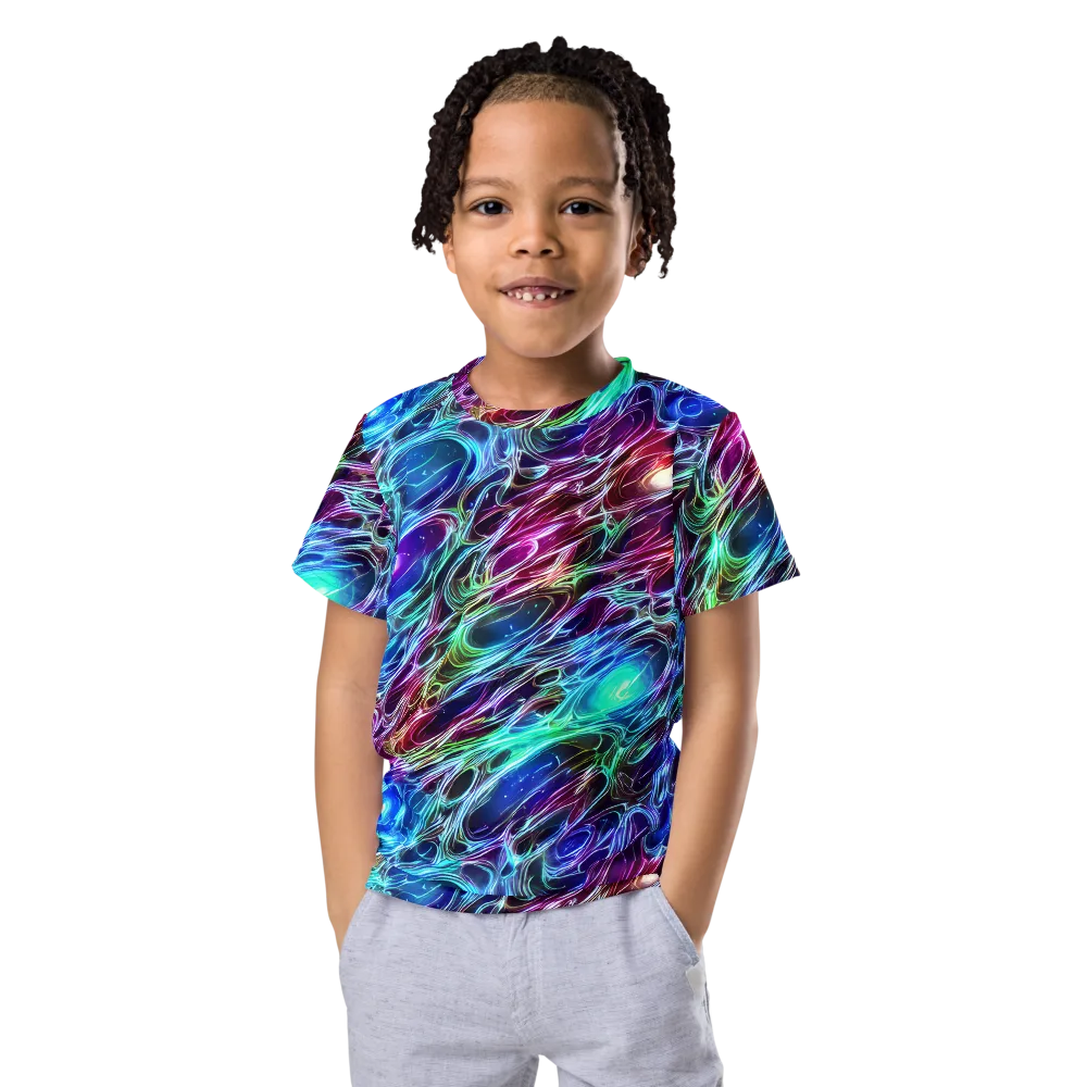 Electric Tides on Kids Crew Neck T-Shirt — Front