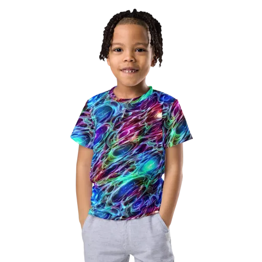 Electric Tides on a Kids Crew Neck T-Shirt