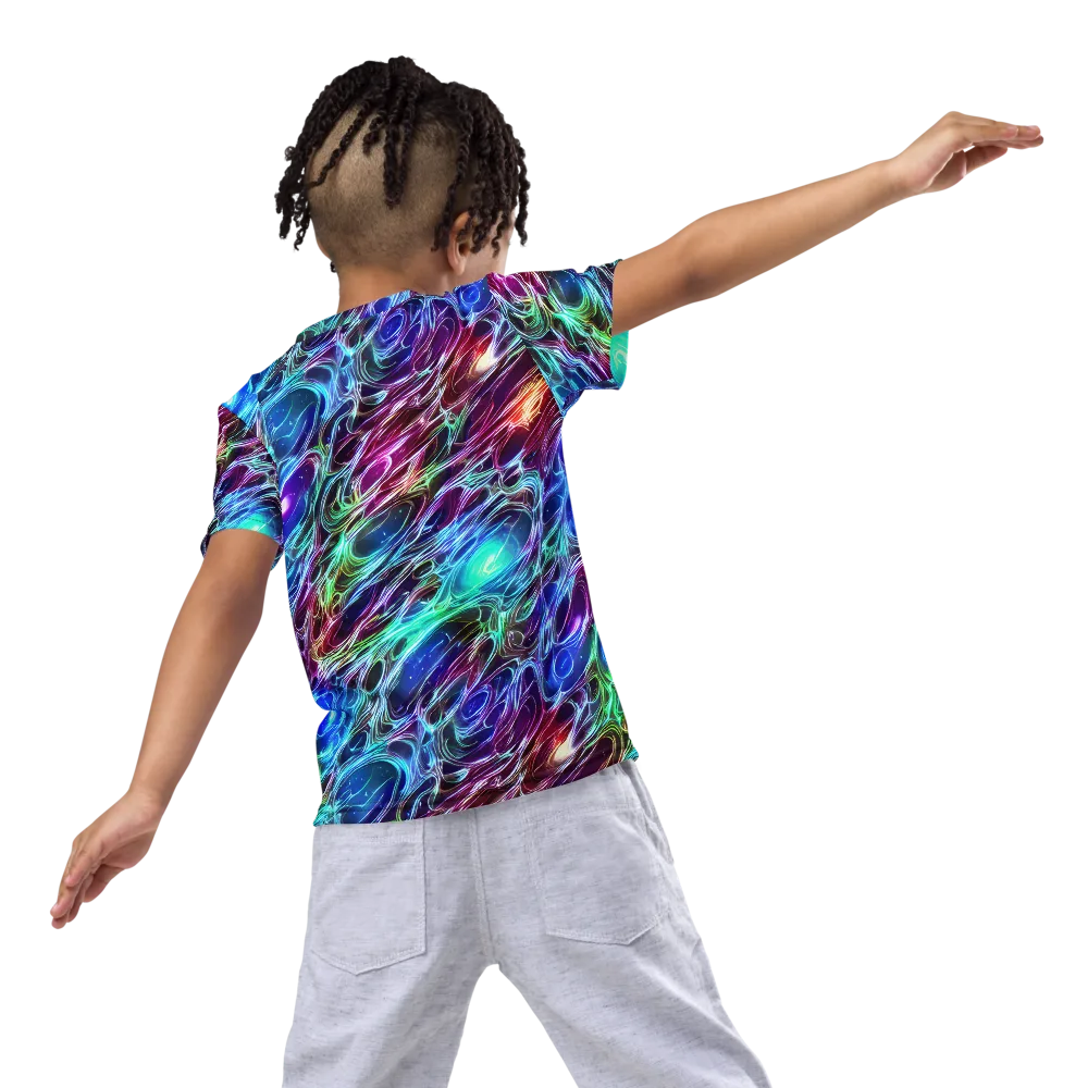 Electric Tides on Kids Crew Neck T-Shirt — Back