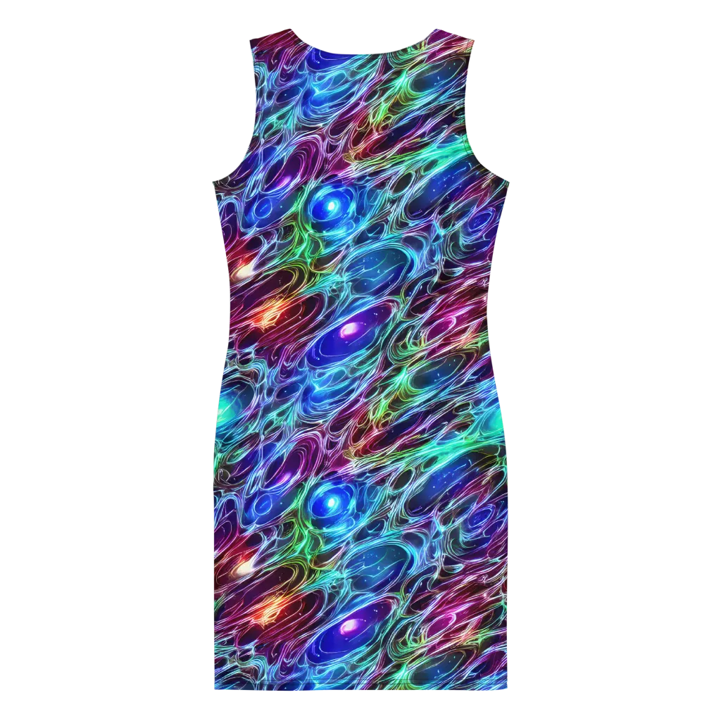 Electric Tides on Bodycon Dress — Back
