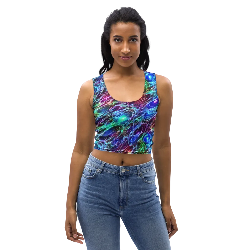 Electric Tides on Crop Top — Front