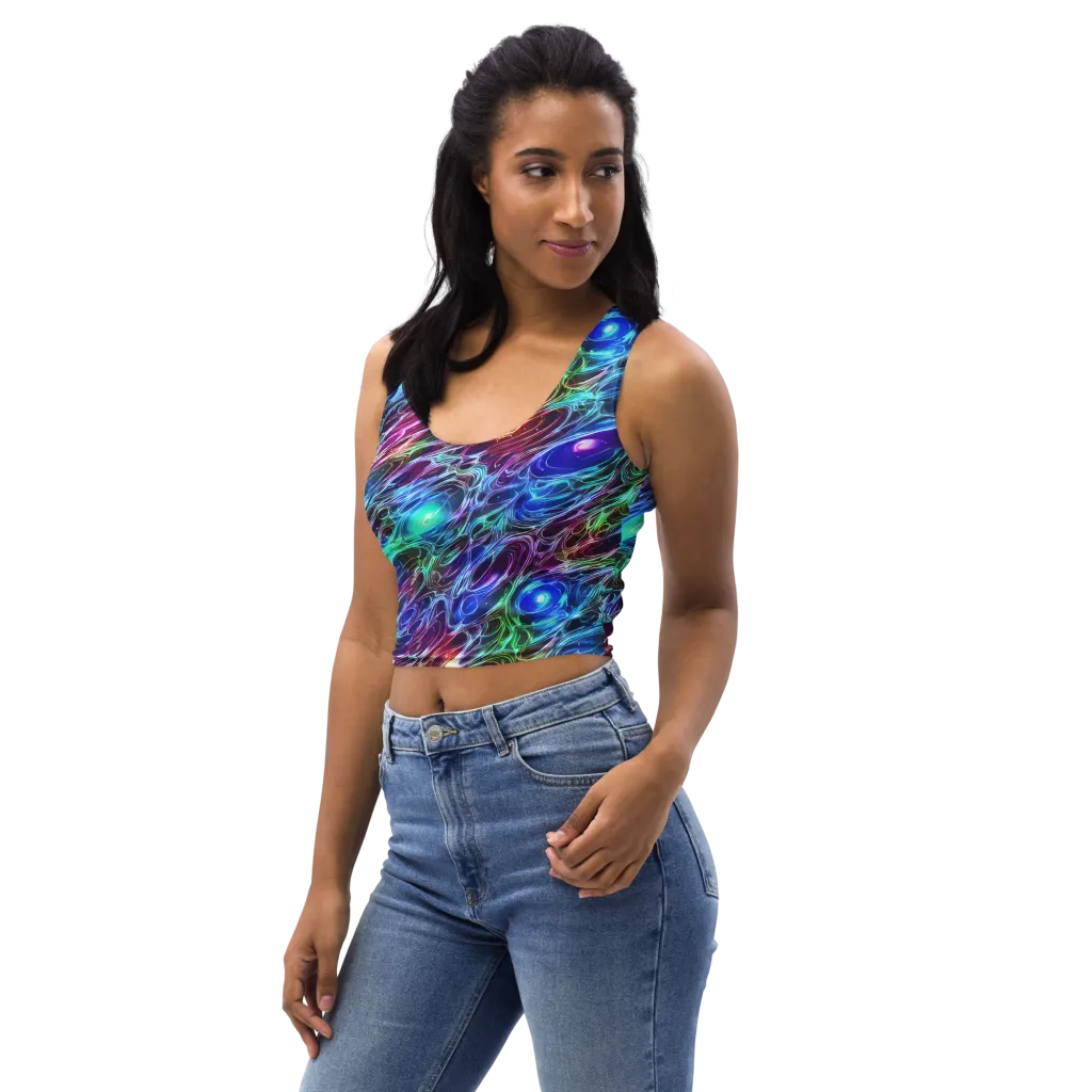 Electric Tides on Crop Top — Left Front