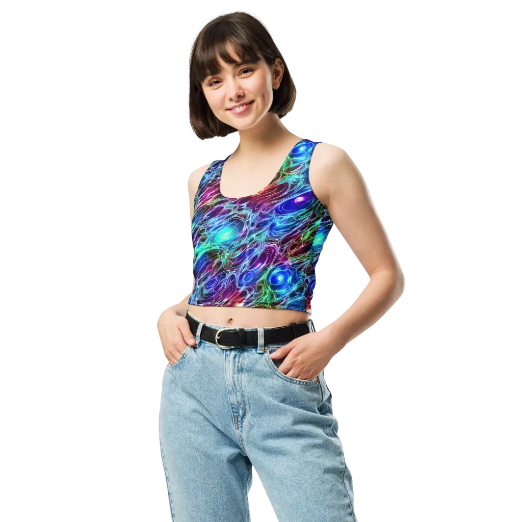 Electric Tides on Crop Top — Front
