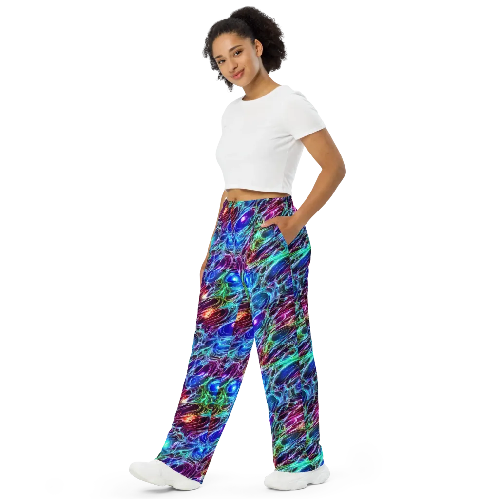 Electric Tides on Wide-Leg Pants — Left Front