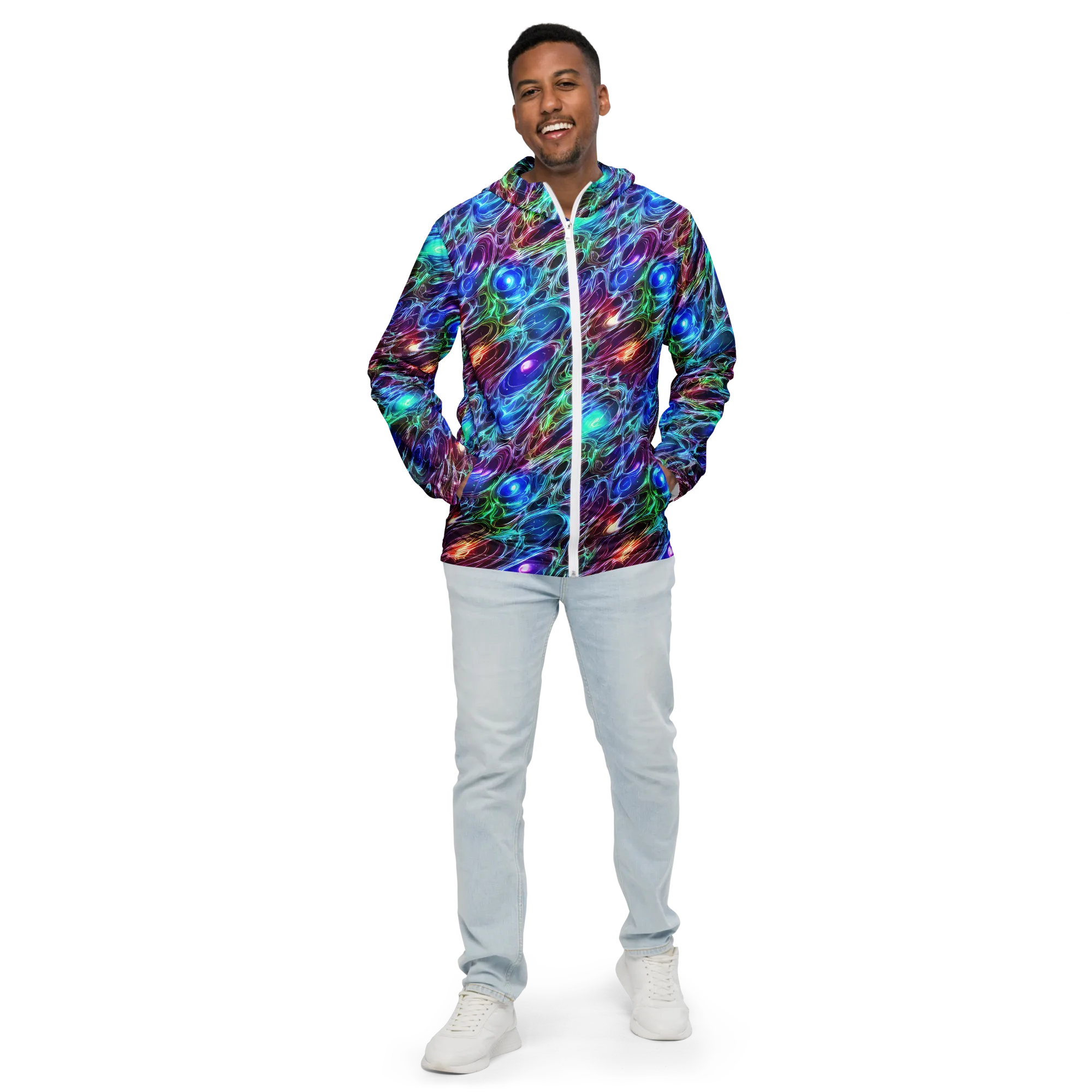 Electric Tides on Men's Windbreaker — Front