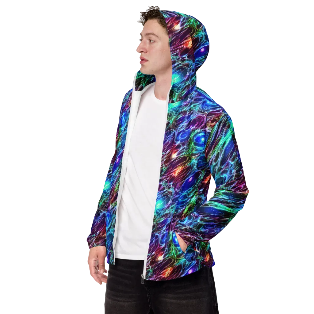 Electric Tides on Men's Windbreaker — Left Front